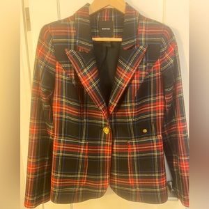 Smythe Blazer, Size 8, Black/Red Plad